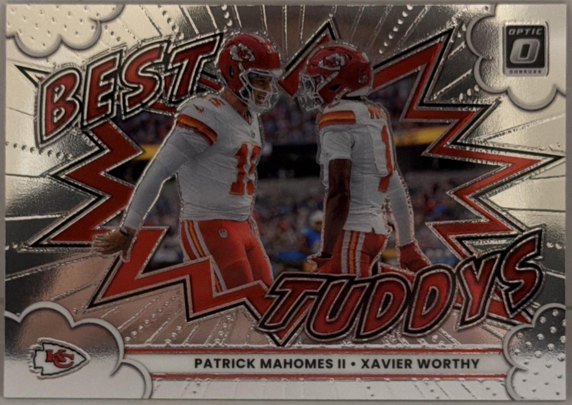 2025 Panini Donruss Optic Best Tuddys Patrick Mahomes II / Xavier Worthy #1 card