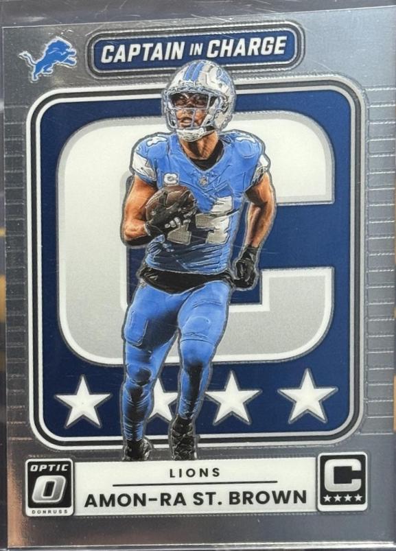 2025 Panini Donruss Optic Captain in Charge Amon-Ra St. Brown #2 card