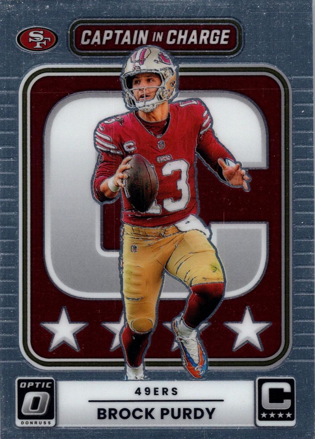 2025 Panini Donruss Optic Captain in Charge Brock Purdy #1 card
