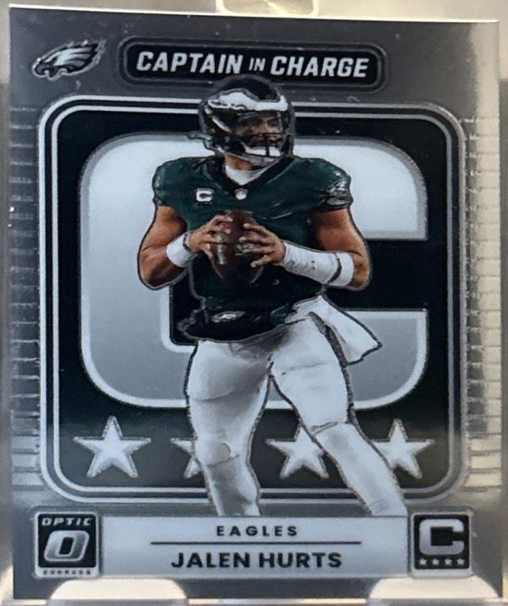2025 Panini Donruss Optic Captain in Charge Jalen Hurts #5 card