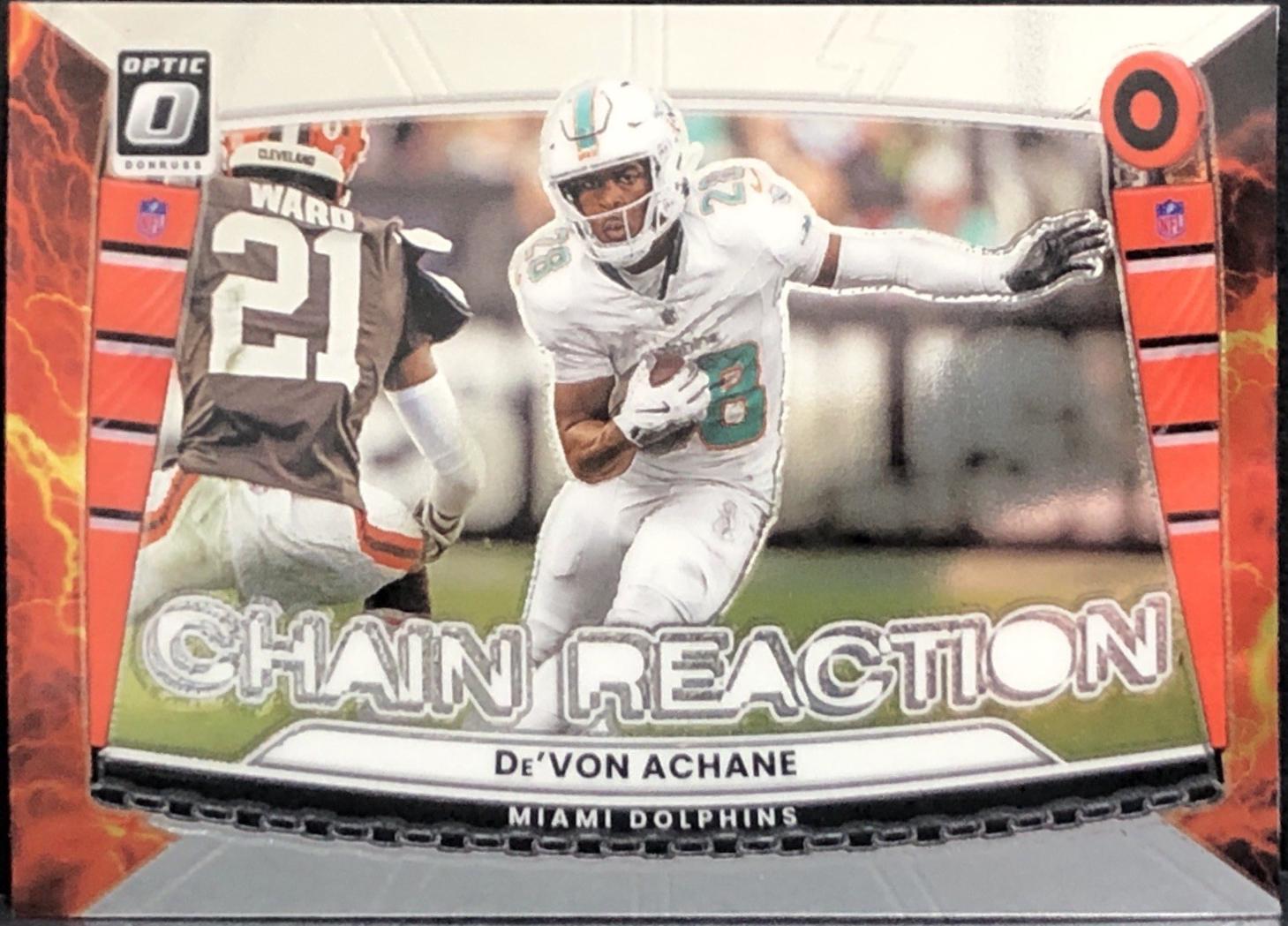 2025 Panini Donruss Optic Chain Reaction De'Von Achane #3 card
