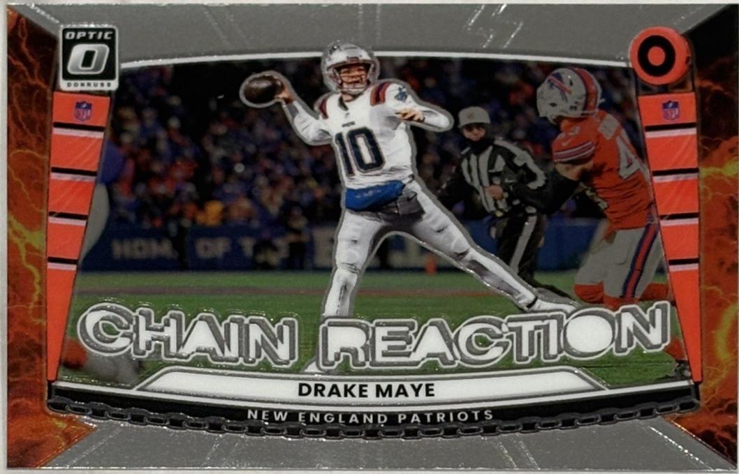2025 Panini Donruss Optic Chain Reaction Drake Maye #9 card