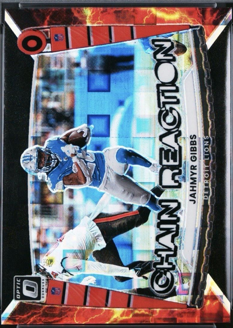 2025 Panini Donruss Optic Chain Reaction Jahmyr Gibbs [Black Pandora] #5 card