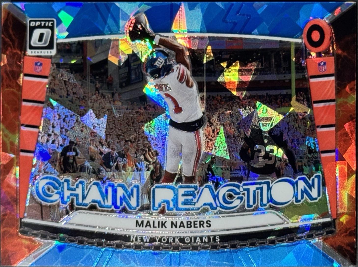 2025 Panini Donruss Optic Chain Reaction Malik Nabers [Ice] #2 card