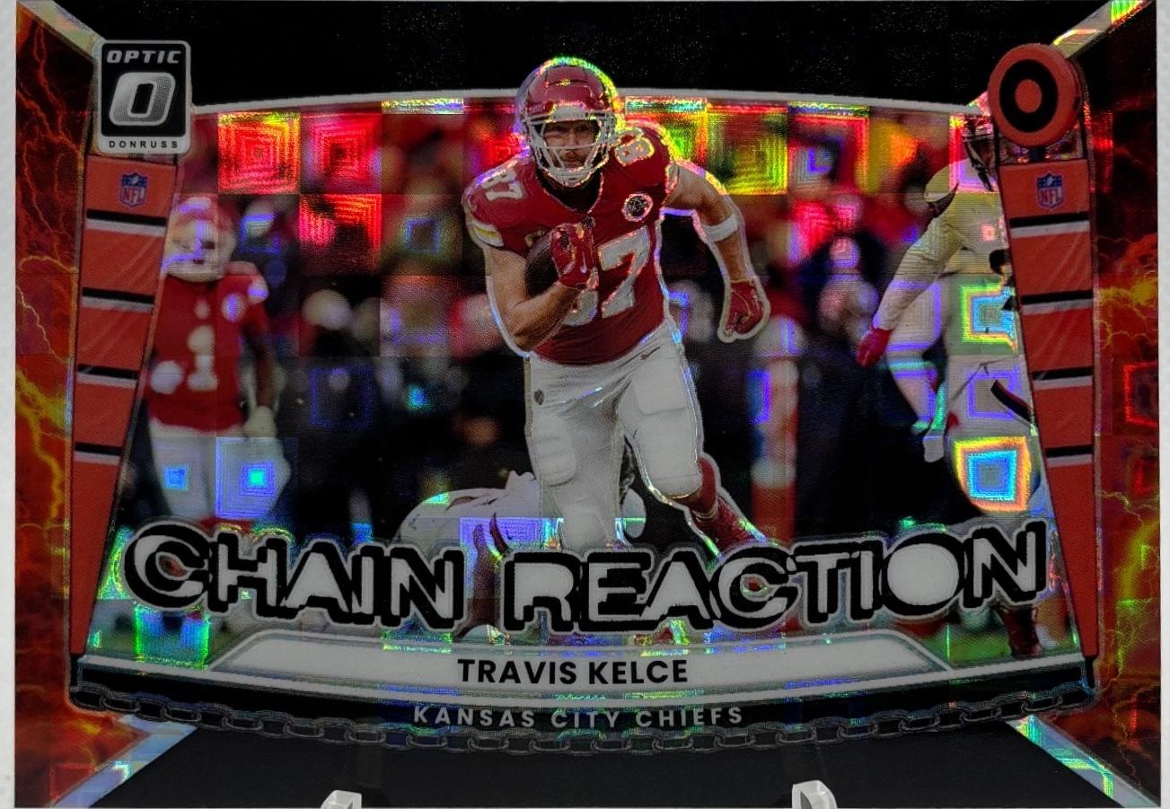 2025 Panini Donruss Optic Chain Reaction Travis Kelce [Black Pandora] #7 card
