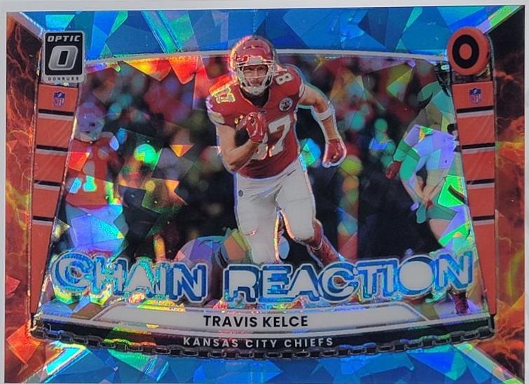 2025 Panini Donruss Optic Chain Reaction Travis Kelce [Ice] #7 card