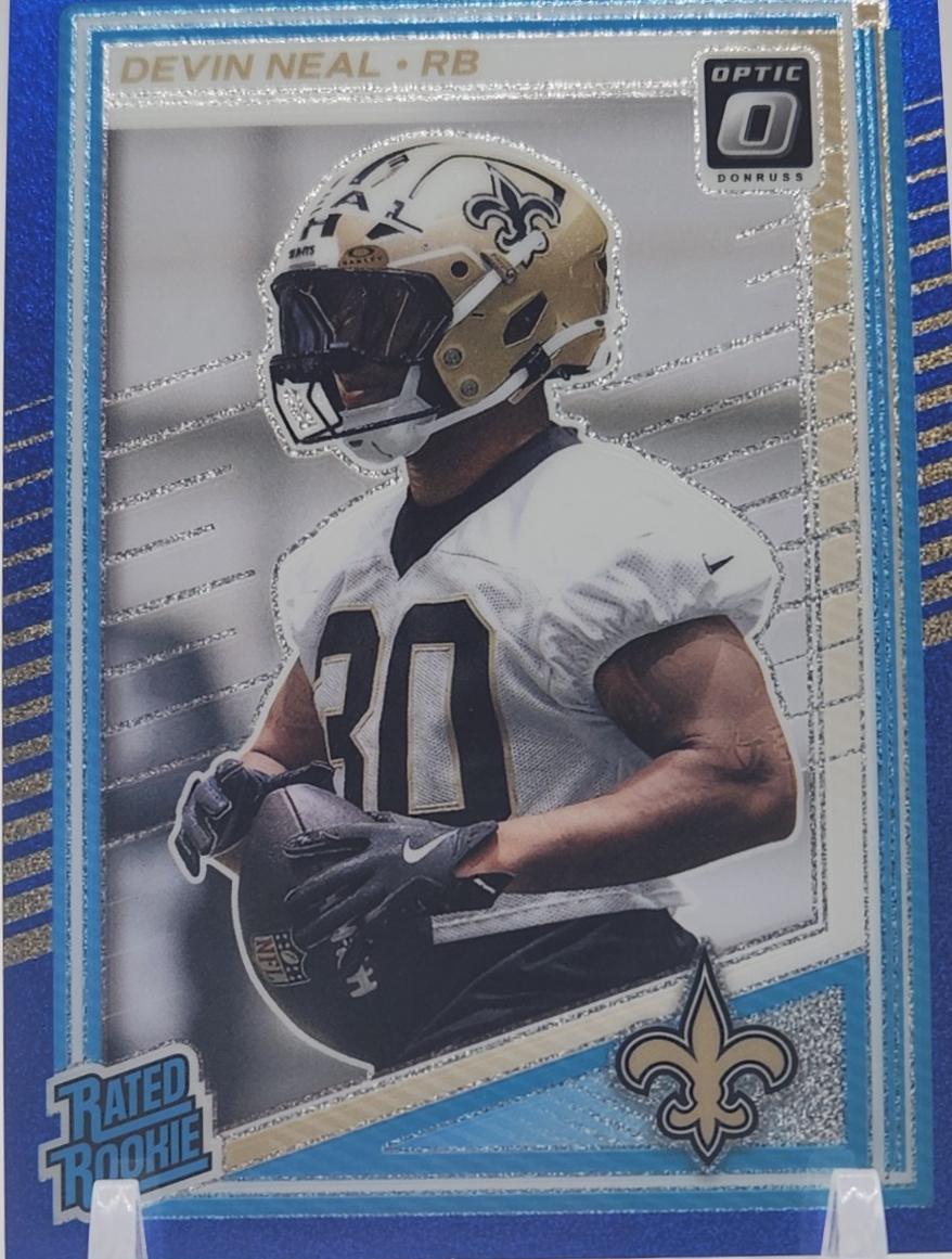 2025 Panini Donruss Optic Devin Neal [Blue Glitter] #282 card
