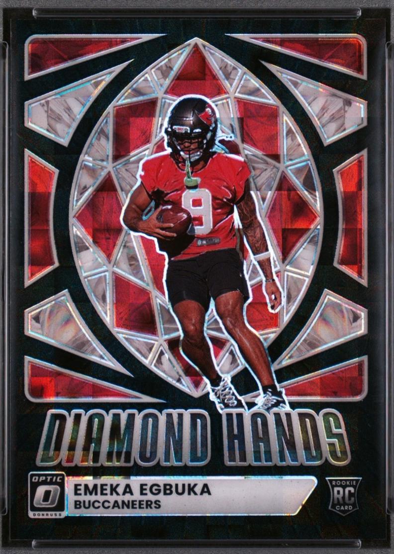 2025 Panini Donruss Optic Diamond Hands Emeka Egbuka [Black Pandora] #4 card