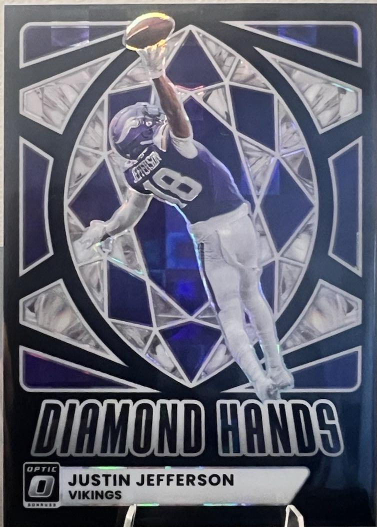2025 Panini Donruss Optic Diamond Hands Justin Jefferson [Black Pandora] #8 card