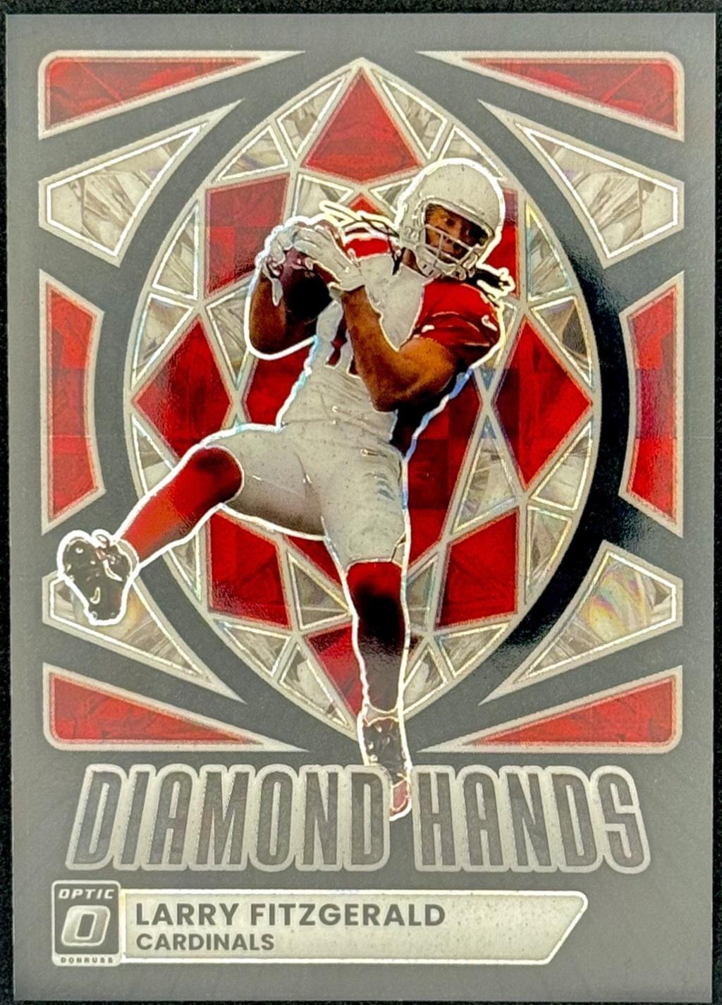 2025 Panini Donruss Optic Diamond Hands Larry Fitzgerald [Black Pandora] #10 card