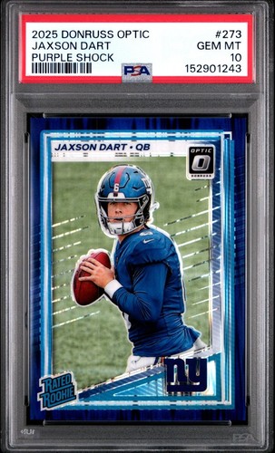 2025 Panini Donruss Optic Jaxson Dart [Purple Shock] #273 card
