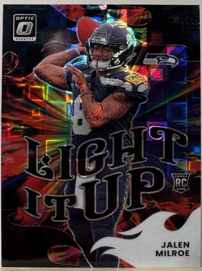 2025 Panini Donruss Optic Light It Up Jalen Milroe [Black Pandora] #6 card
