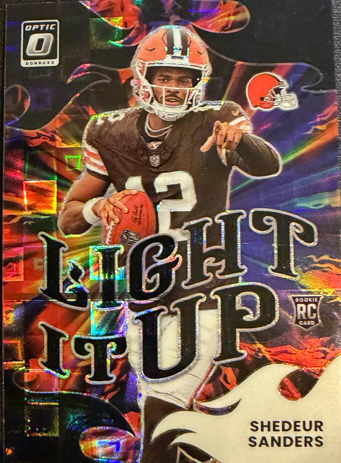 2025 Panini Donruss Optic Light It Up Shedeur Sanders [Black Pandora] #8 card