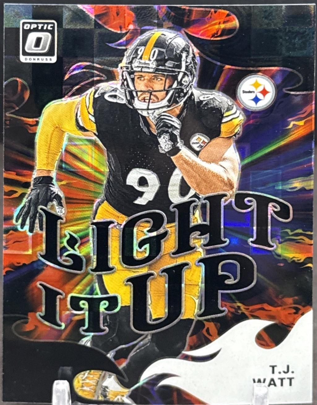 2025 Panini Donruss Optic Light It Up T.J. Watt [Black Pandora] #13 card