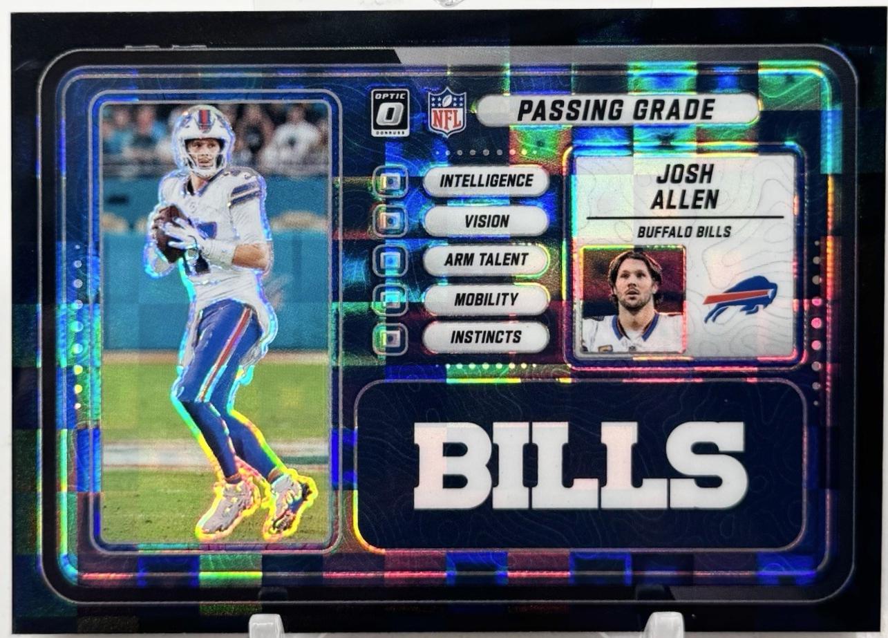 2025 Panini Donruss Optic Passing Grade Josh Allen [Black Pandora] #7 card