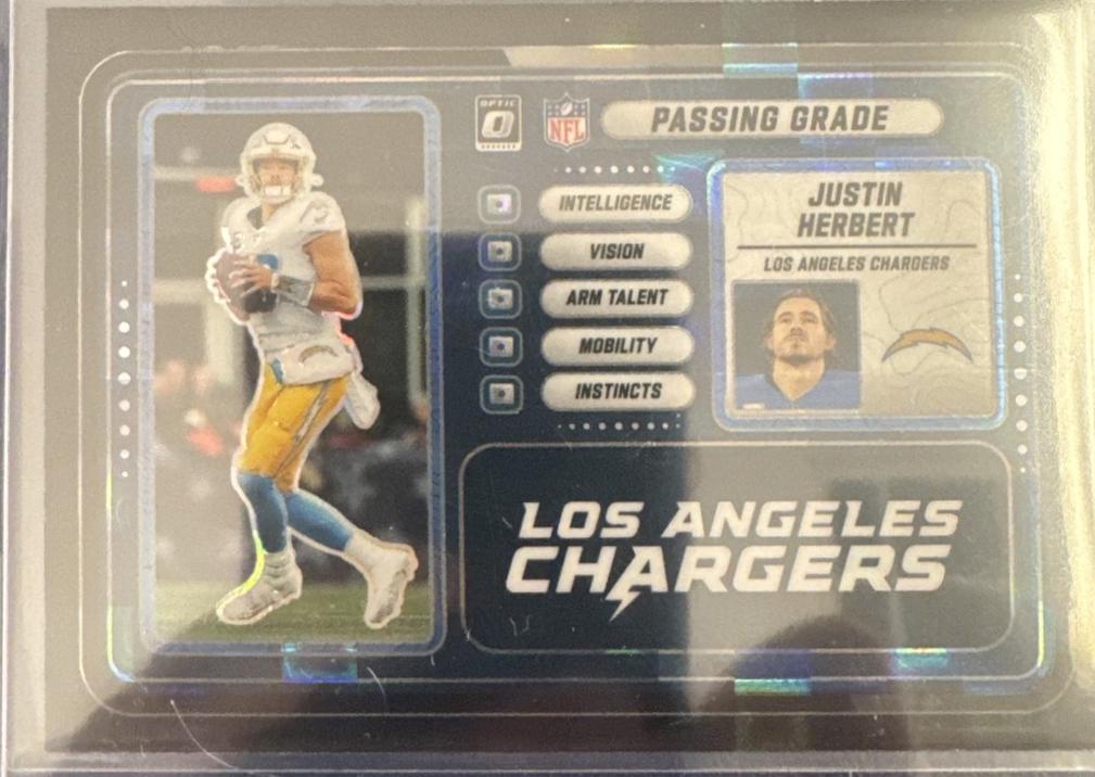 2025 Panini Donruss Optic Passing Grade Justin Herbert [Black Pandora] #10 card