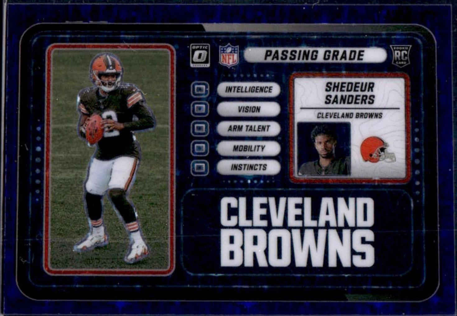 2025 Panini Donruss Optic Passing Grade Shedeur Sanders [Purple Stars] #3 card