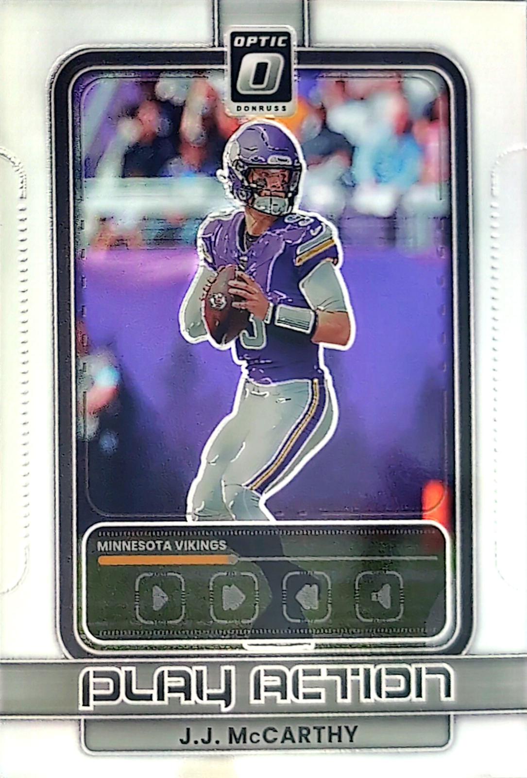 2025 Panini Donruss Optic Play Action J.J. McCarthy #9 card