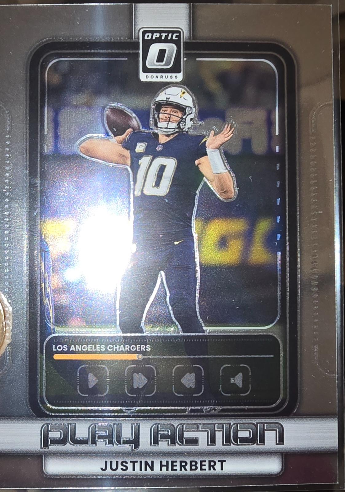 2025 Panini Donruss Optic Play Action Justin Herbert #10 card