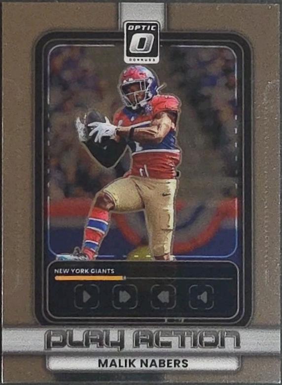 2025 Panini Donruss Optic Play Action Malik Nabers #14 card