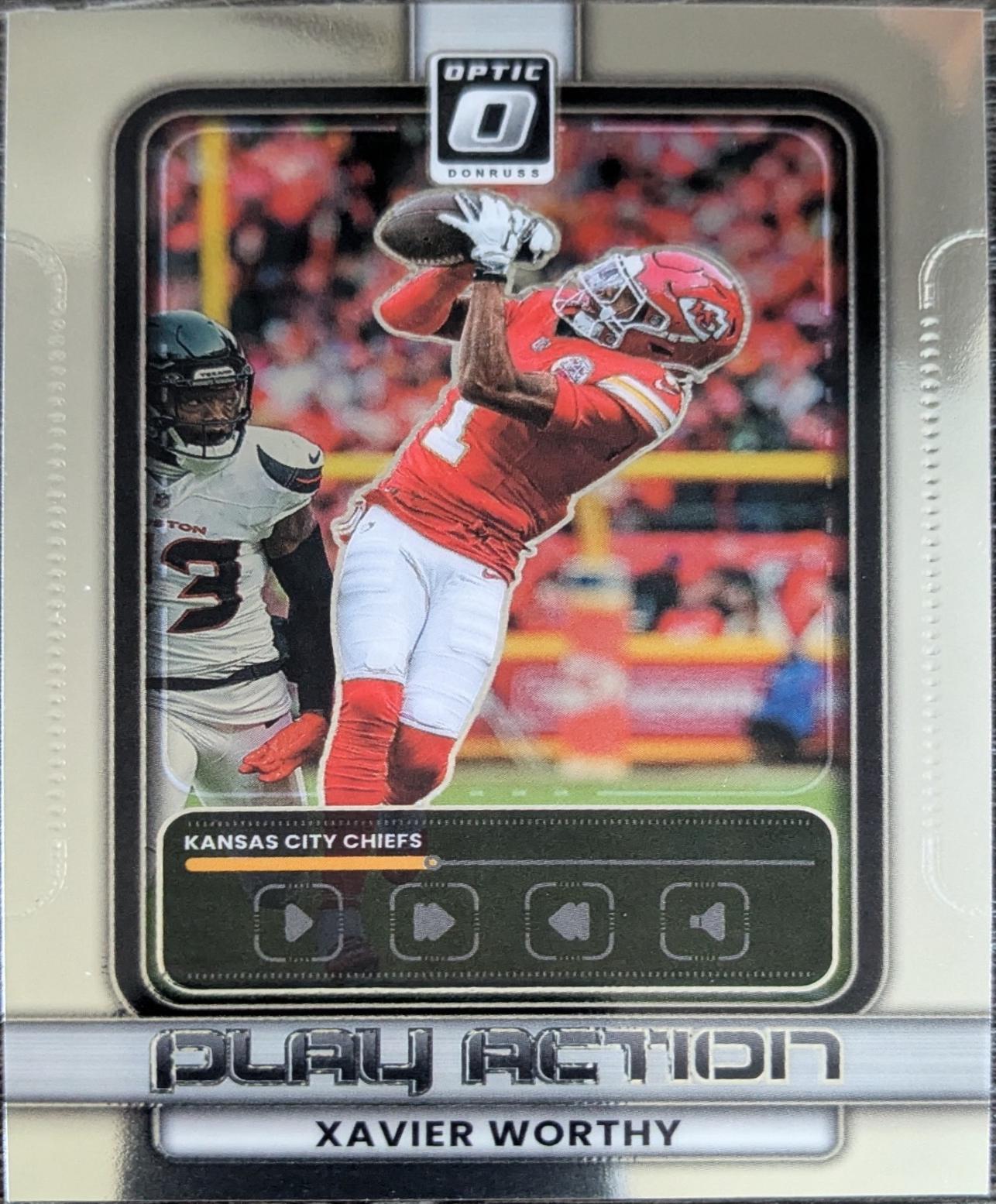 2025 Panini Donruss Optic Play Action Xavier Worthy #3 card