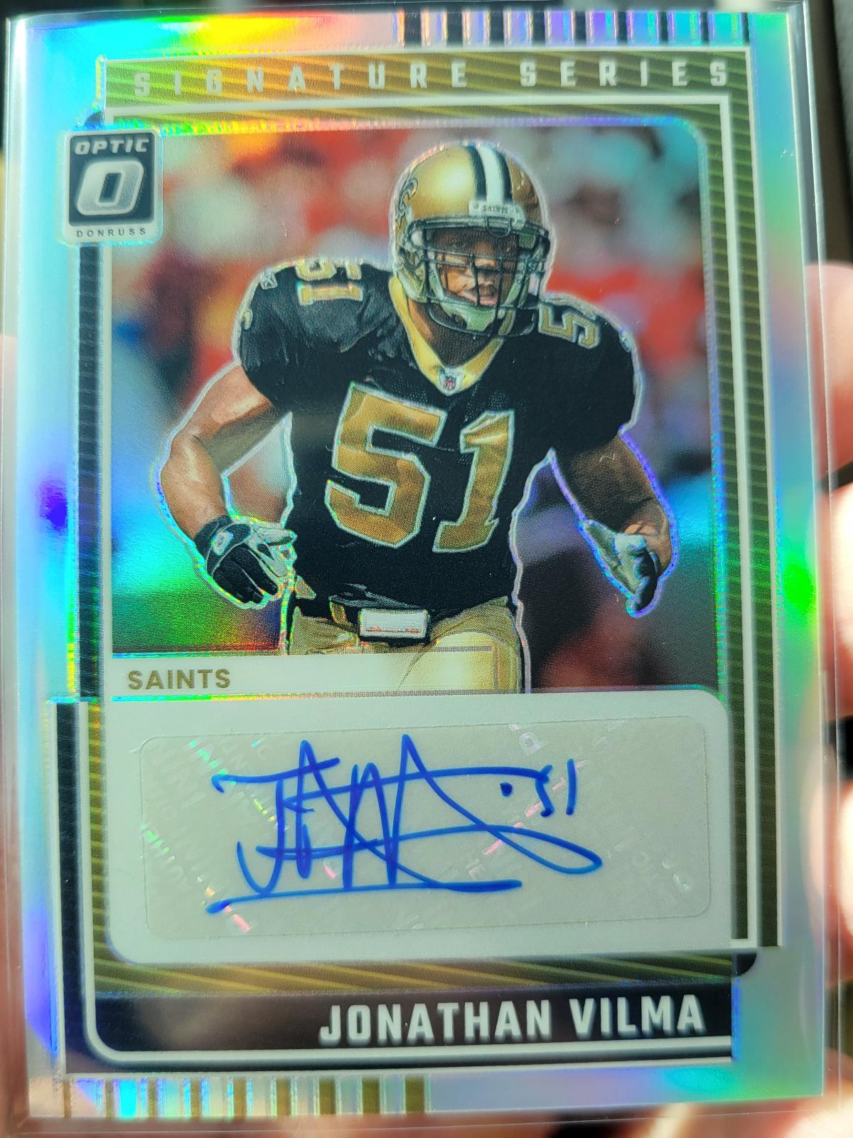 2025 Panini Donruss Optic Signature Series Holo Jonathan Vilma #SSH-JV card