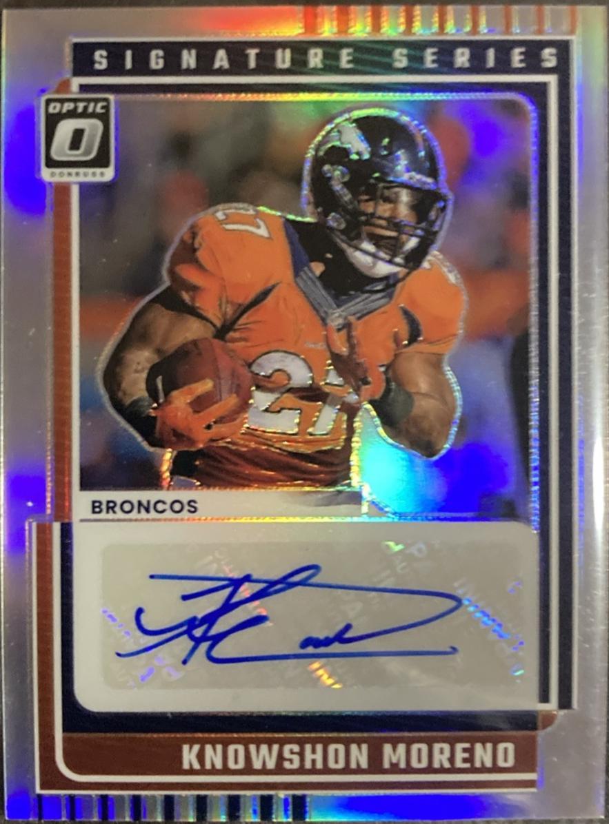 2025 Panini Donruss Optic Signature Series Holo Knowshon Moreno #SSH-KN card