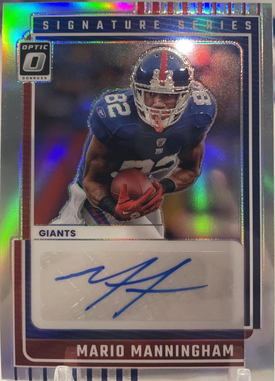 2025 Panini Donruss Optic Signature Series Holo Mario Manningham #SSH-MM card