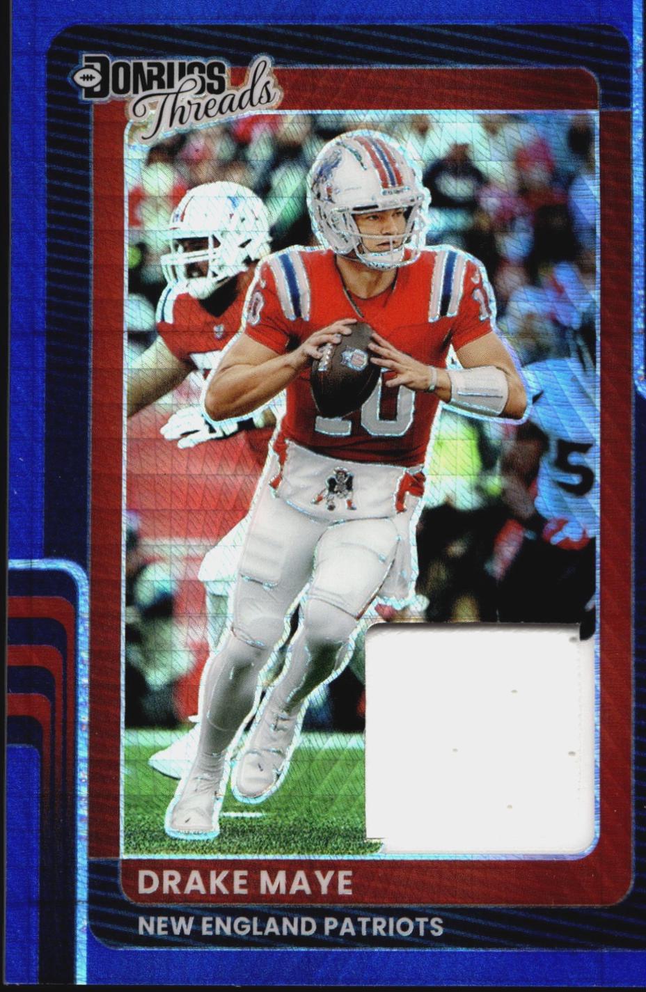 2025 Panini Donruss Optic Threads Drake Maye [Blue Hyper] #DTBH-DME card