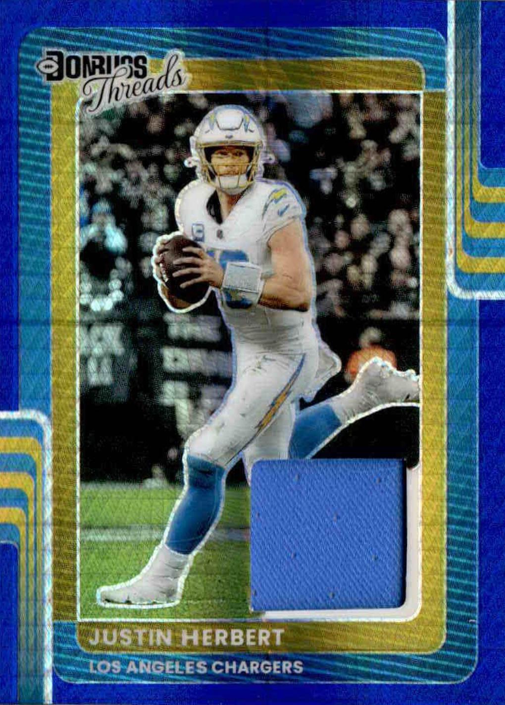 2025 Panini Donruss Optic Threads Justin Herbert [Blue Hyper] #DTBH-JHT card