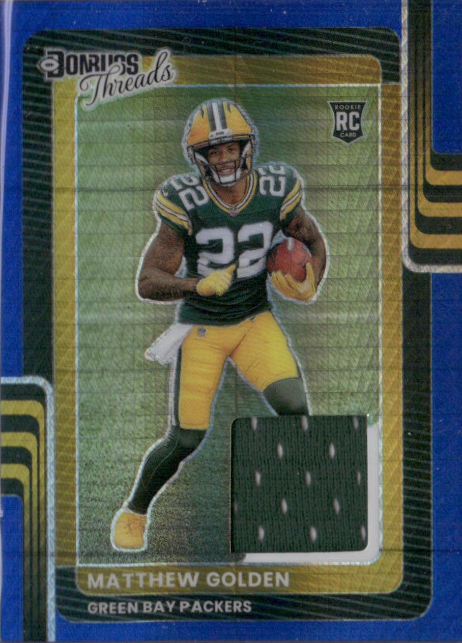 2025 Panini Donruss Optic Threads Matthew Golden [Blue Hyper] #DTBH-MGN card