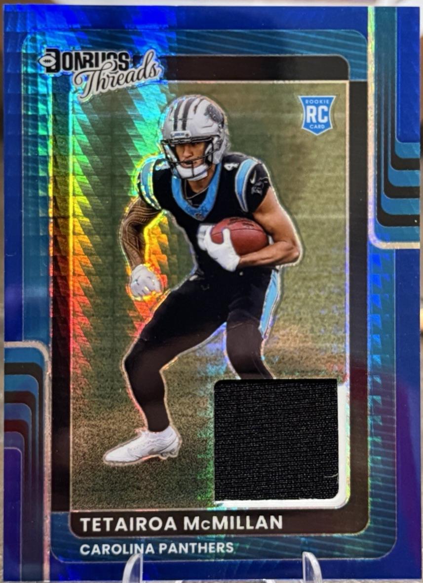 2025 Panini Donruss Optic Threads Tetairoa McMillan [Blue Hyper] #DTBH-TMN card