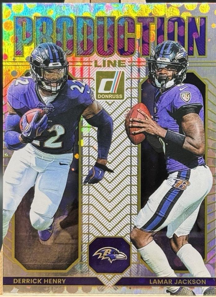 2025 Panini Donruss Production Line Derrick Henry / Lamar Jackson #20 card
