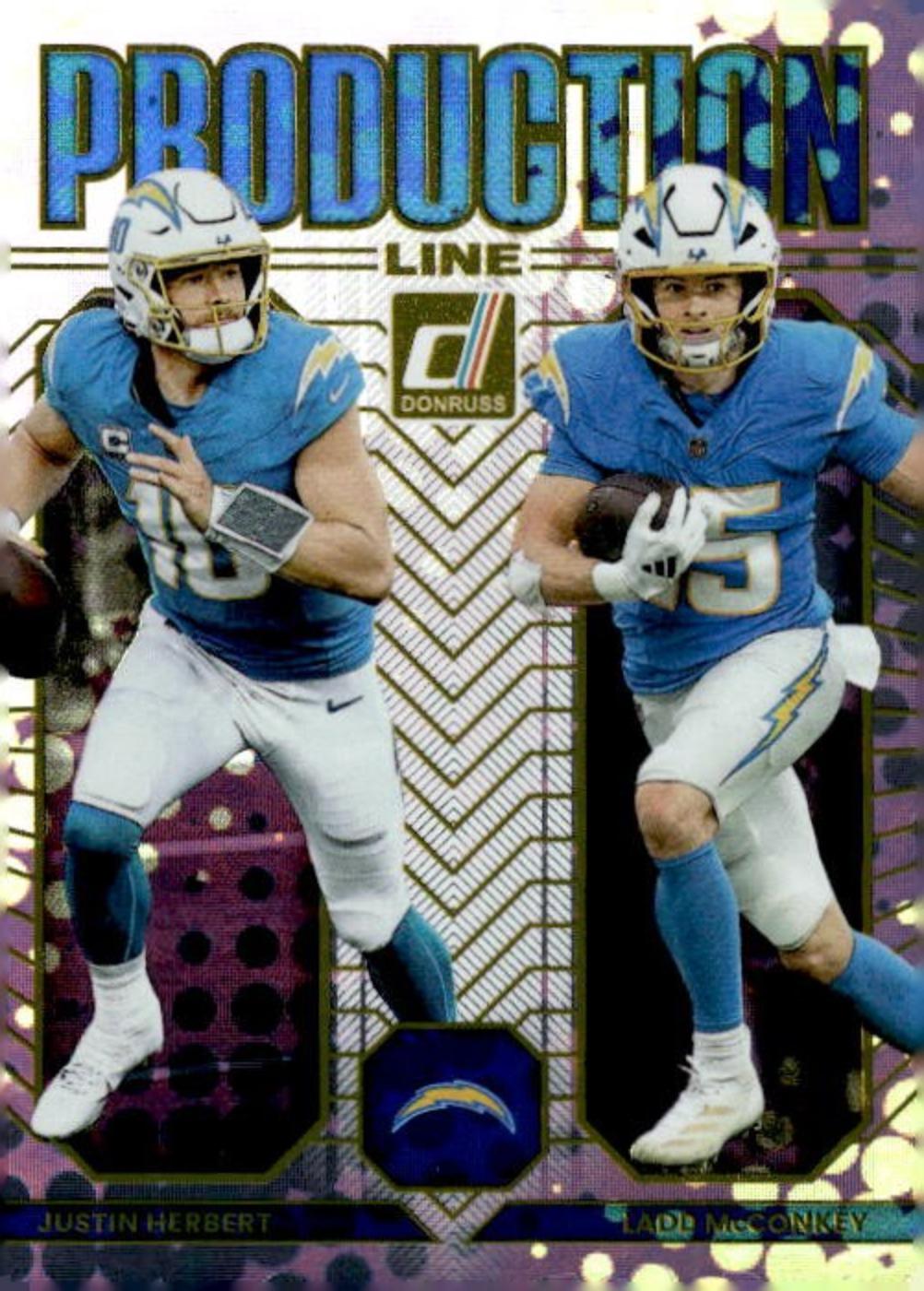 2025 Panini Donruss Production Line Justin Herbert / Ladd McConkey #13 card