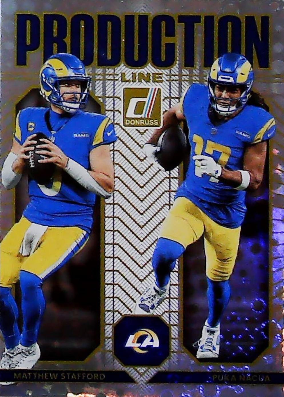 2025 Panini Donruss Production Line Matthew Stafford / Puka Nacua #1 card