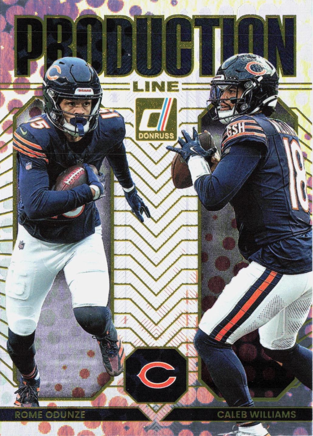 2025 Panini Donruss Production Line Rome Odunze / Caleb Williams #17 card