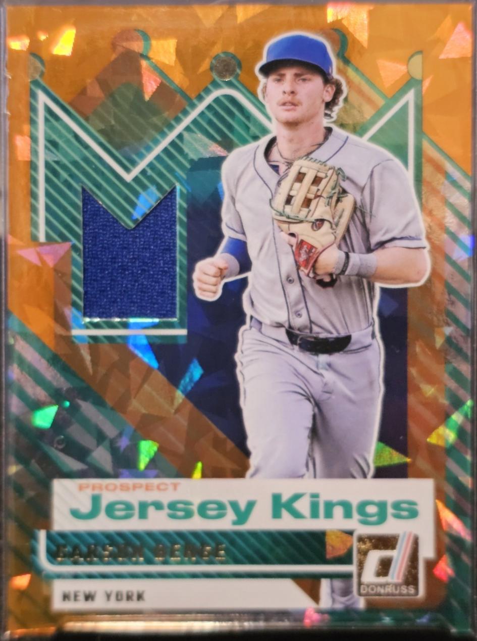 2025 Panini Donruss Prospect Jersey Kings Carson Benge [Orange Ice] #PJK-CB card
