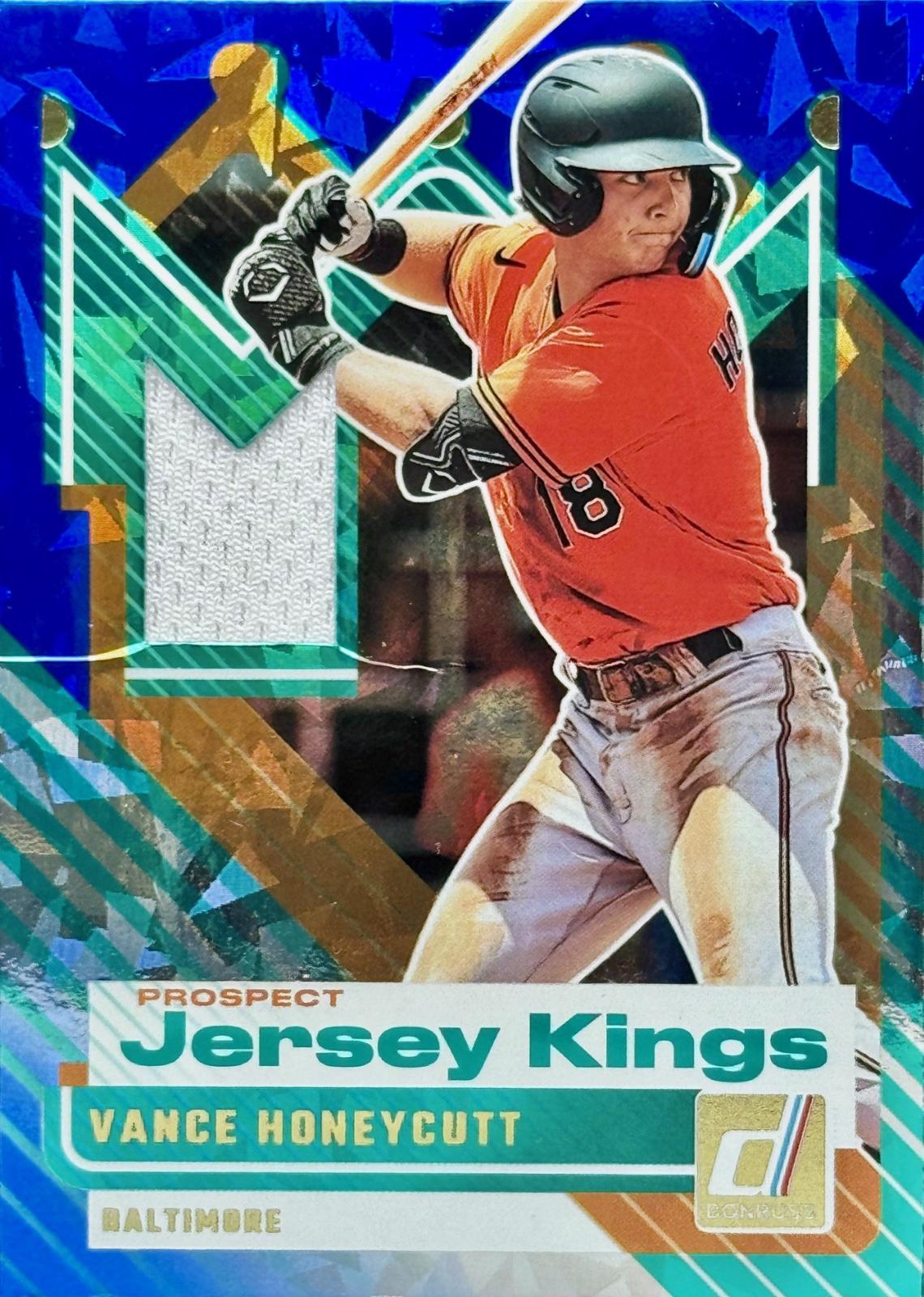 2025 Panini Donruss Prospect Jersey Kings Vance Honeycutt [Blue Ice] #PJK-VH card