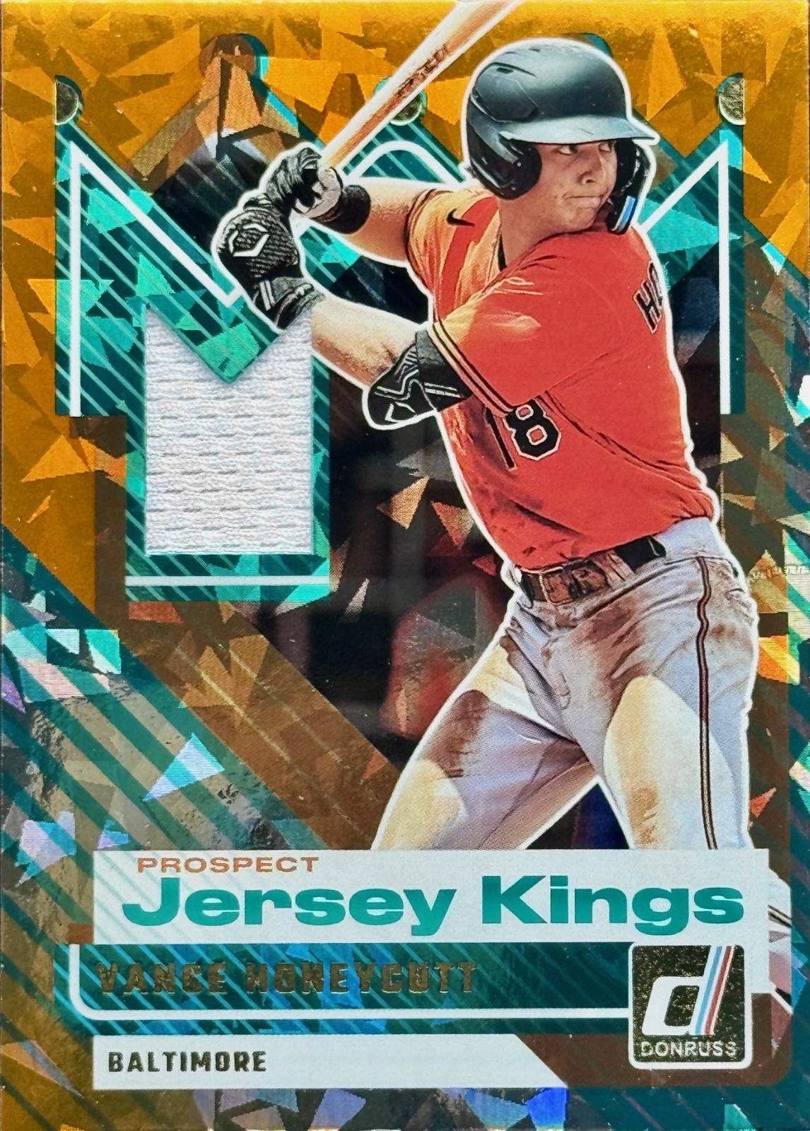 2025 Panini Donruss Prospect Jersey Kings Vance Honeycutt [Orange Ice] #PJK-VH card