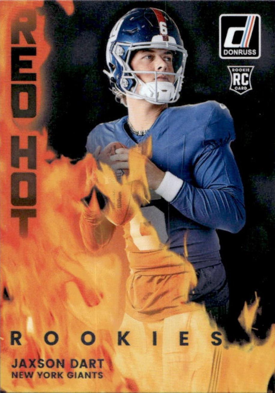 2025 Panini Donruss Red Hot Rookie Jaxson Dart #RHR-JXD card