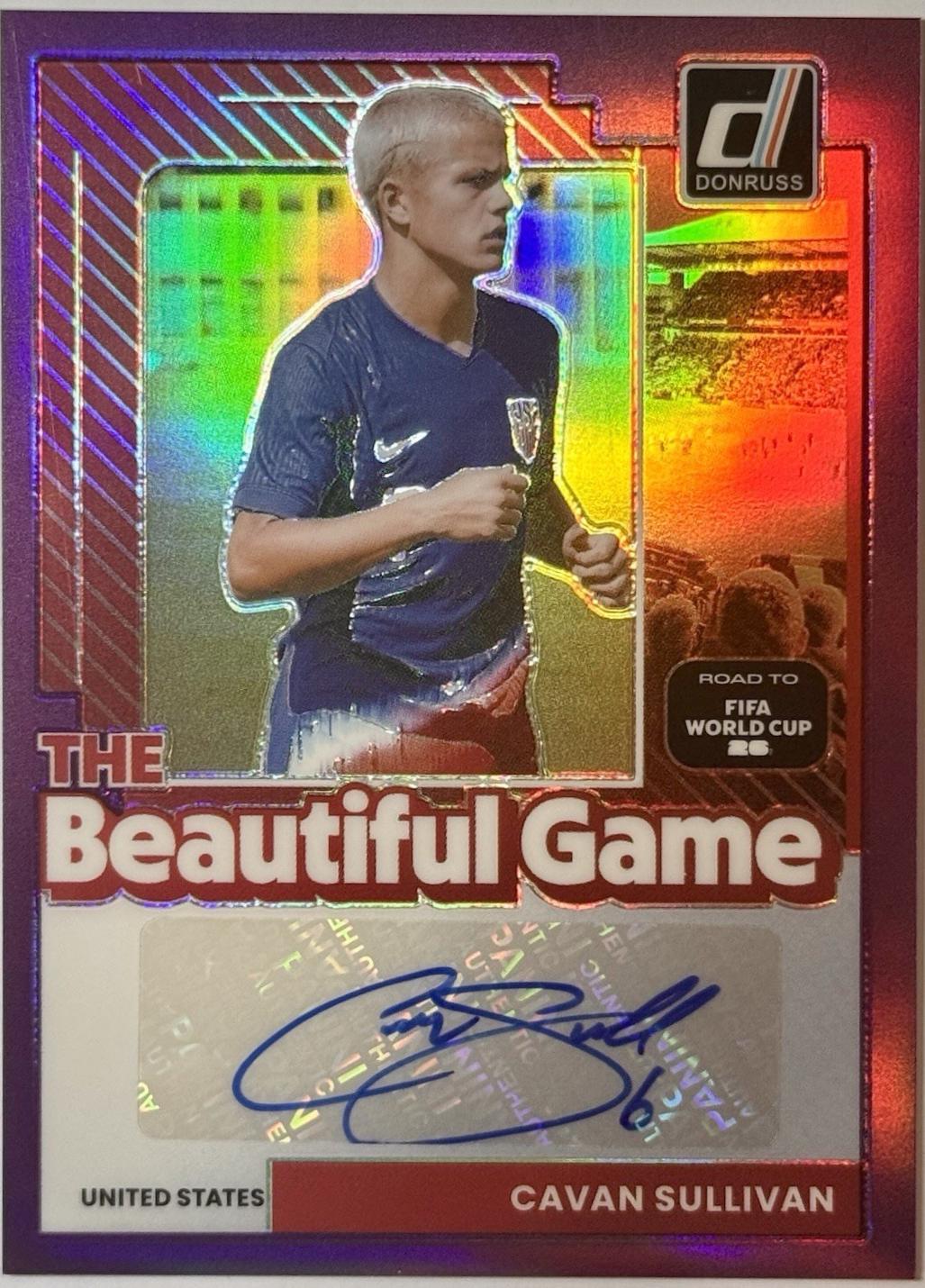 2025 Panini Donruss Road to FIFA Beautiful Game Autograph Cavan Sullivan #BG-CS card