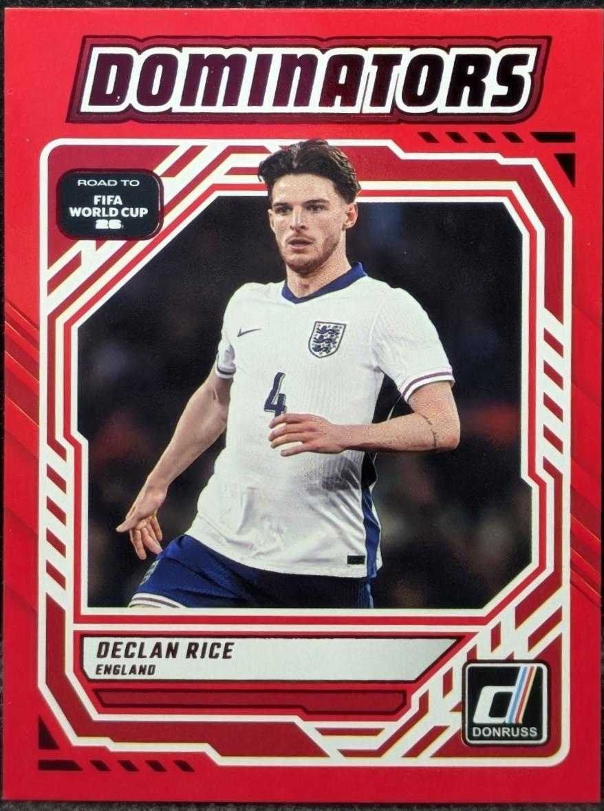 2025 Panini Donruss Road to FIFA Dominators Declan Rice [Red] #6 card