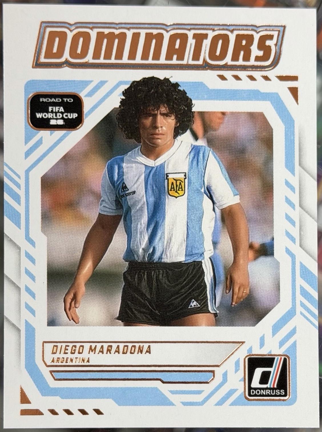 2025 Panini Donruss Road to FIFA Dominators Diego Maradona #23 card