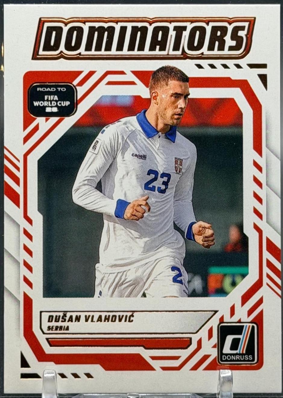 2025 Panini Donruss Road to FIFA Dominators Dusan Vlahovic #20 card
