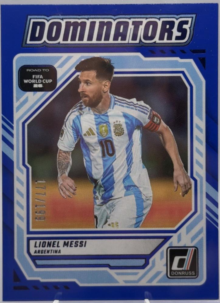 2025 Panini Donruss Road to FIFA Dominators Lionel Messi [Blue] #3 card