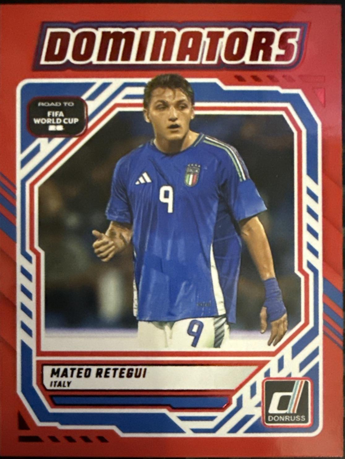 2025 Panini Donruss Road to FIFA Dominators Mateo Retegui [Red] #15 card