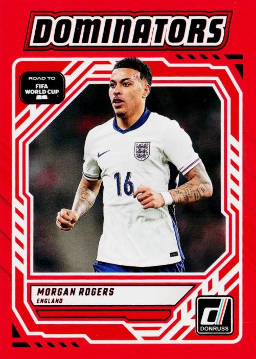 2025 Panini Donruss Road to FIFA Dominators Morgan Rogers [Red] #14 card