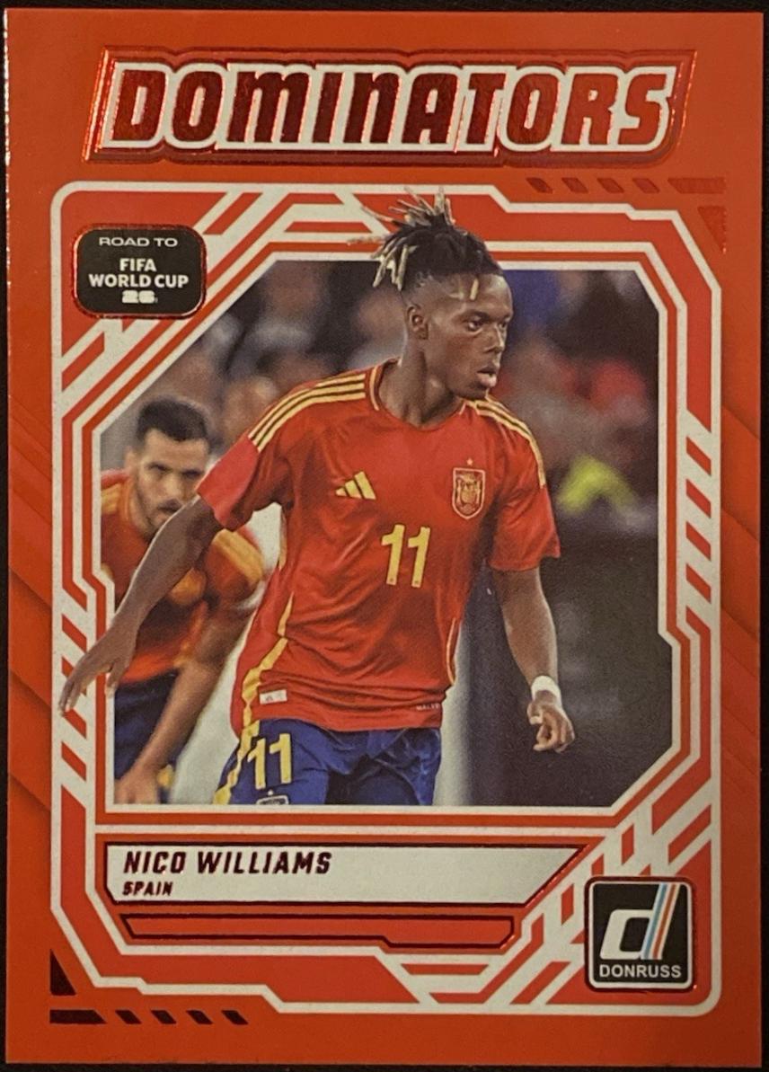 2025 Panini Donruss Road to FIFA Dominators Nico Williams [Red] #7 card