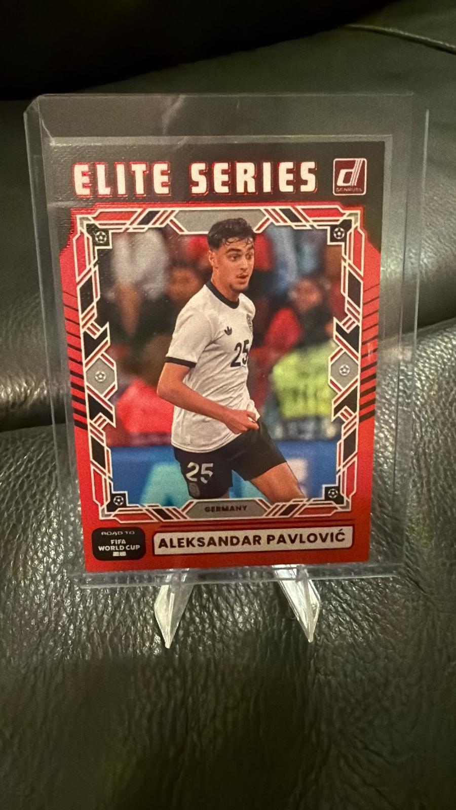 2025 Panini Donruss Road to FIFA Elite Series Aleksandar Pavlovic [Red] #8 card
