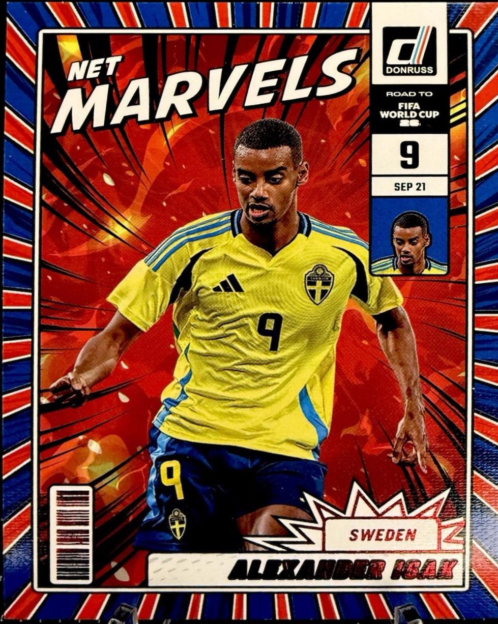 2025 Panini Donruss Road to FIFA Net Marvels Alexander Isak [Red] #10 card